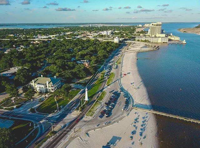 Biloxi coastline on the Mississippi Gulf Coast